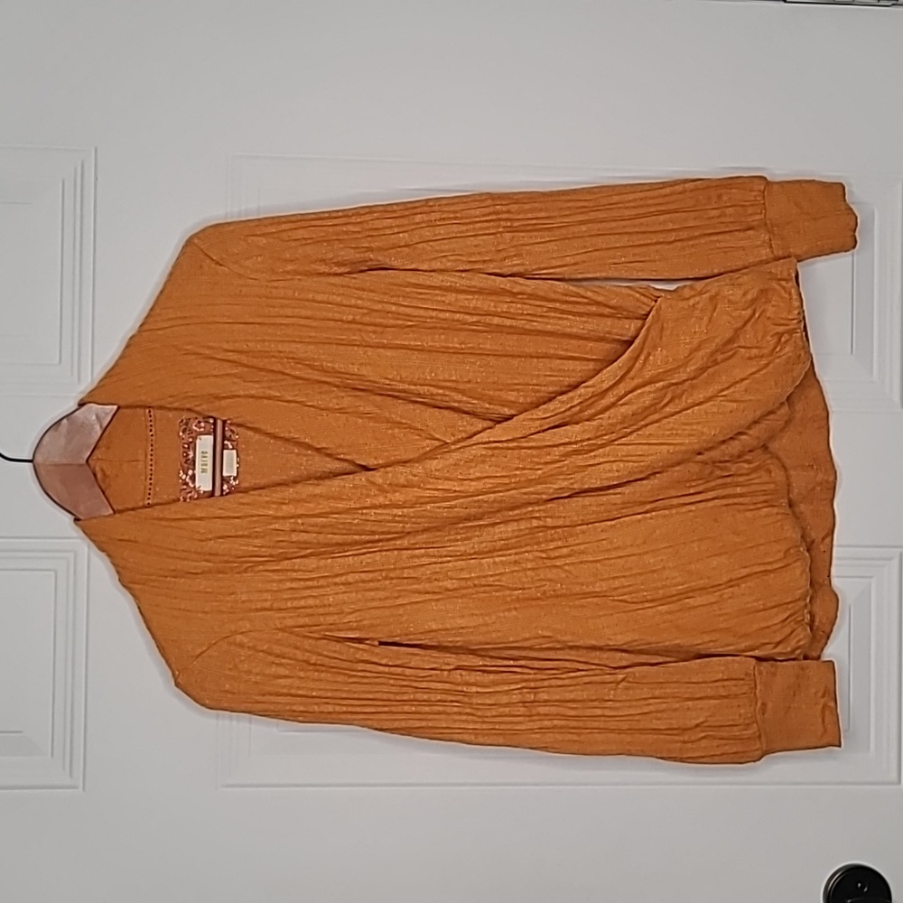 Maeve by Anthropologie Ribbed Faux Wrap Sweater XS